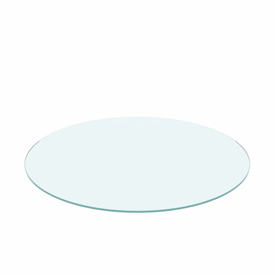 Hommoo 24" Round Tempered Glass Table Top Clear Glass 1/4" Thick Flat Polished Edge, Living Room Tables, for Living Room Image 1