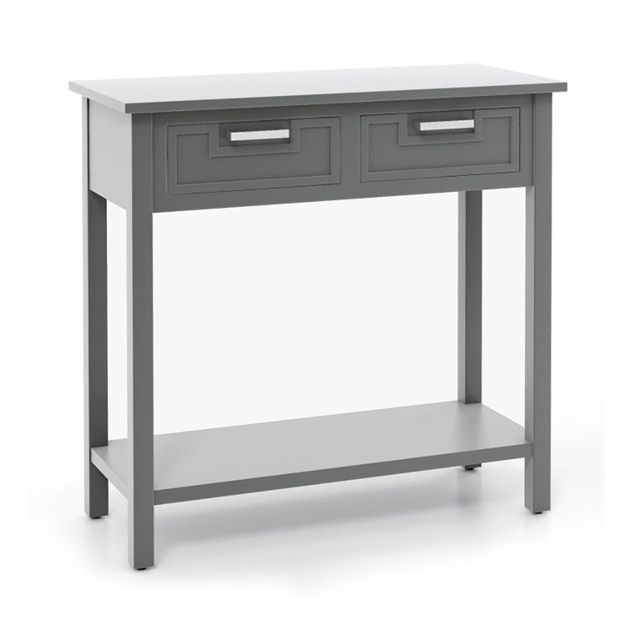 Hommoo Narrow Console Table with Drawers and Open Storage Shelf, Narrow Console Table, Gray Image 1