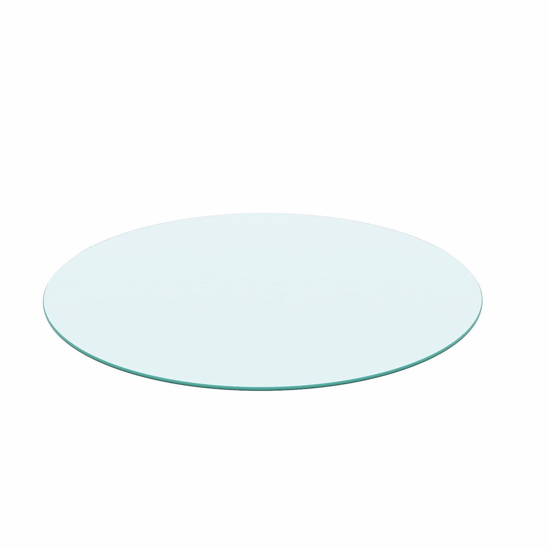 Hommoo 24" Round Tempered Glass Table Top Clear Glass 1/4" Thick Round Polished Edge, for Living Room Image 1