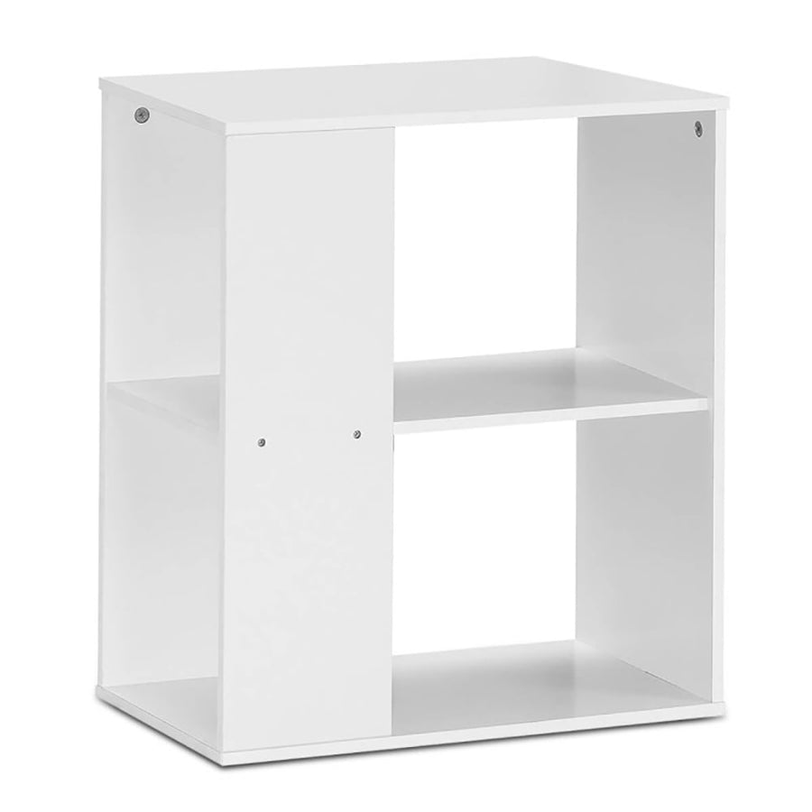 Hommoo Nightstand,Coffee Side Table,2-Tier Side End Table with Storage Shelves -White Image 1