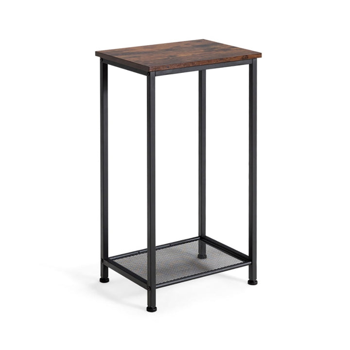 Hommoo Nightstand,Coffee Side Table,2-Tier Industrial End Table with Metal Mesh Storage Shelves Image 1