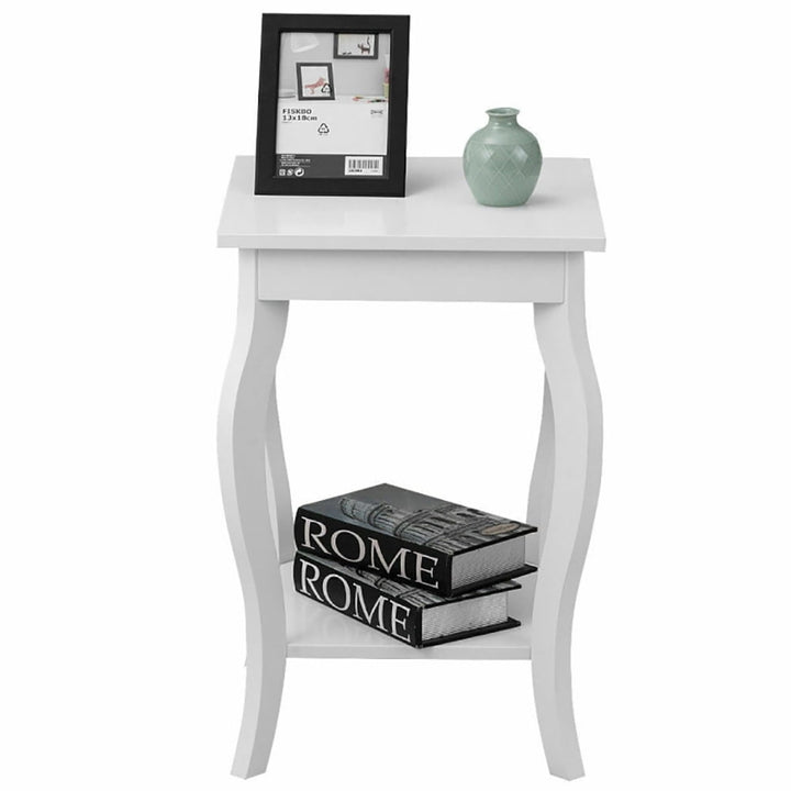 Hommoo Nightstand,Coffee Side Table,Accent Sofa End Side Table-White Image 4