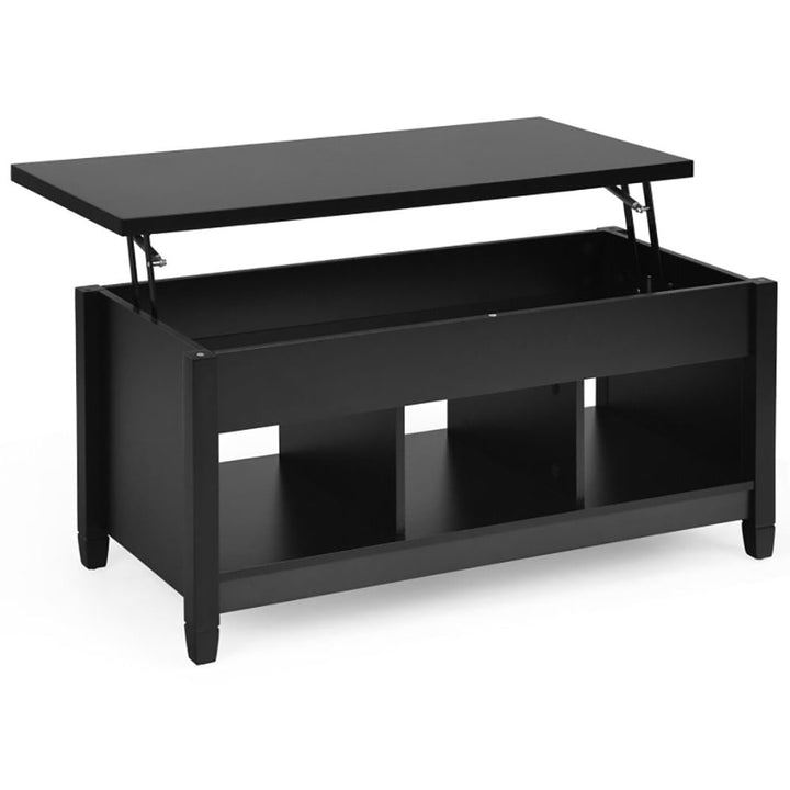 Hommoo Coffee Table, Modern Sofa Table Tea Table,Lift Top Coffee Table with Storage Lower Shelf-Black Image 1