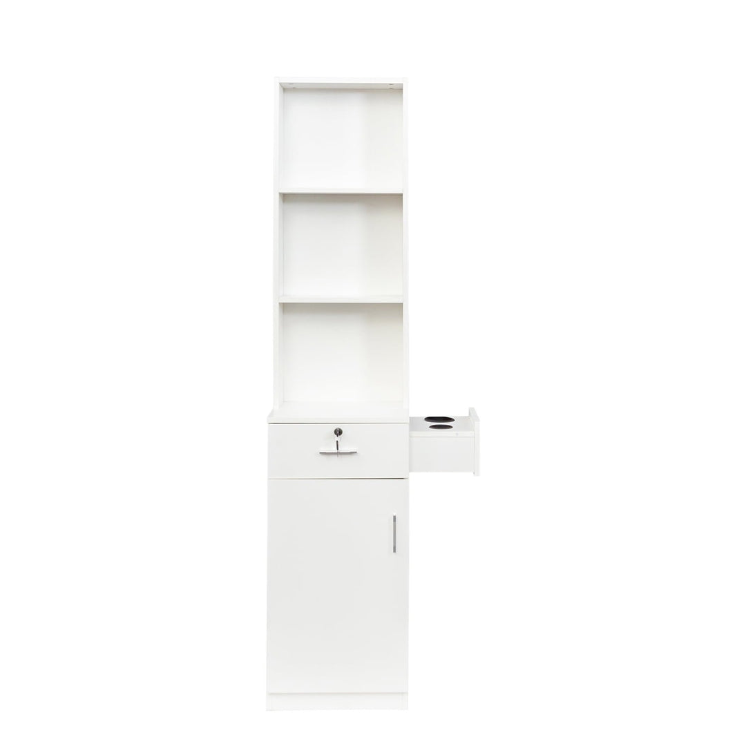 Hommoo Barber Station Salon Hair Styling Beauty Spa Equipment Storage Cabinet White Image 3