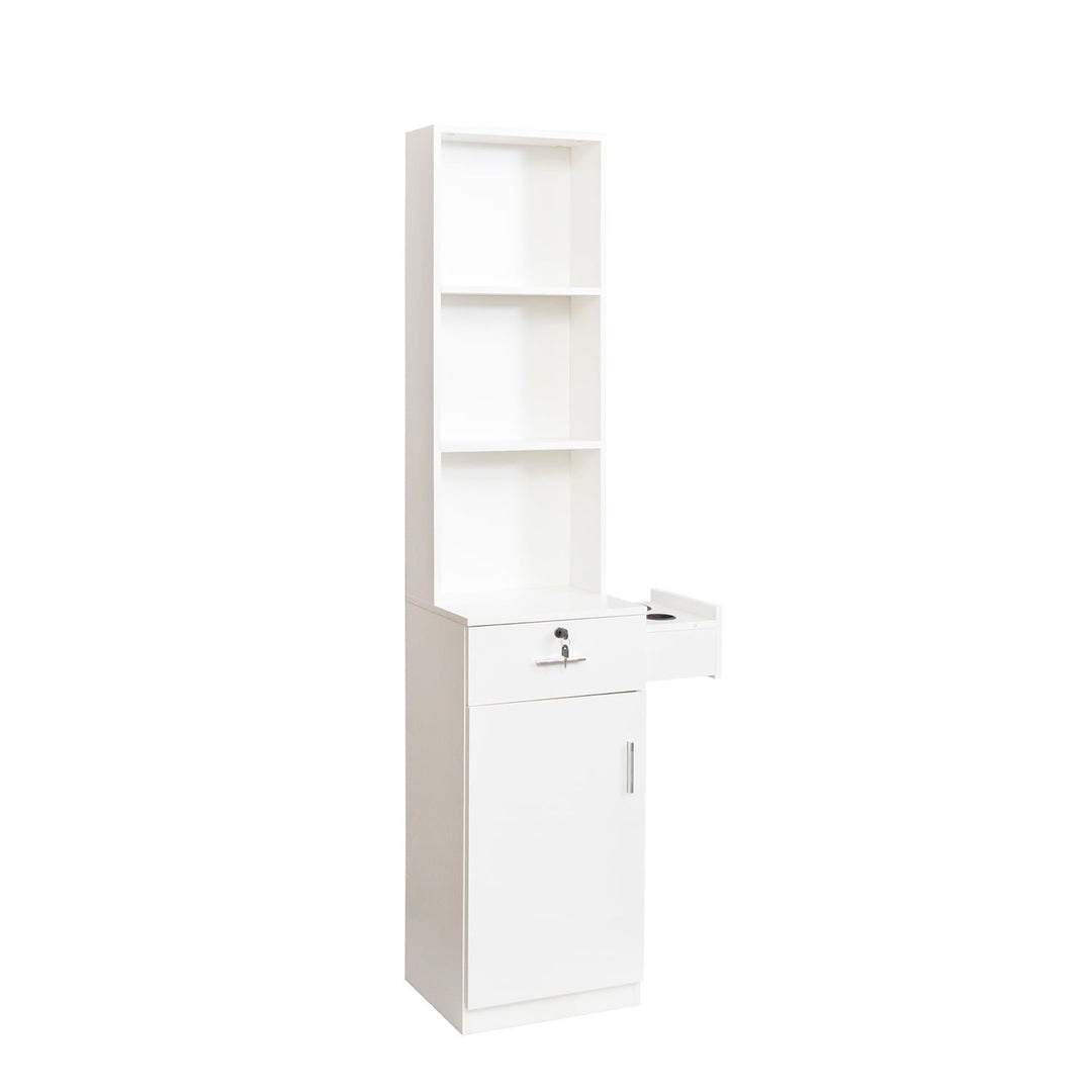 Hommoo Barber Station Salon Hair Styling Beauty Spa Equipment Storage Cabinet White Image 4