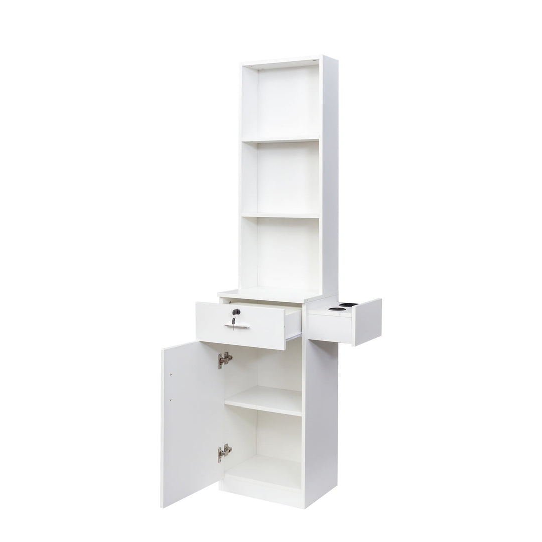 Hommoo Barber Station Salon Hair Styling Beauty Spa Equipment Storage Cabinet White Image 7