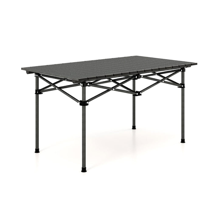 Hommoo Aluminum Camping Table for 4-6 People with Carry Bag-Black,Folding Dining Table for Patio Pool Park Outdoor Image 6