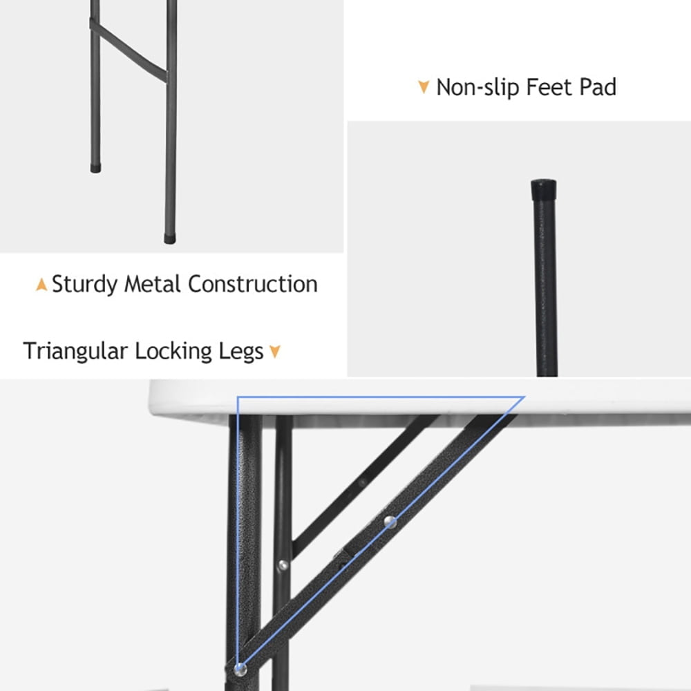 Hommoo Folding Cleaning Sink Faucet Cutting Camping Table with Sprayer, Folding Picnic Table for Patio Pool Park Outdoor Image 3