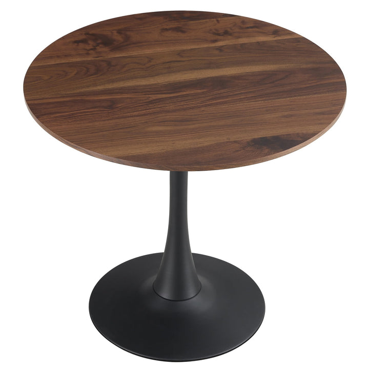 Hommoo 32" Mid-Century Modern Round Tulip Dining Table with Pedestal Base, Wood Leisure Table for Kitchen Bar Patio Image 1