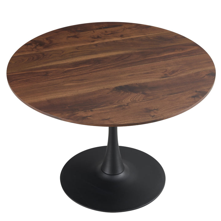 Hommoo 42" Mid-Century Modern Round Tulip Dining Table with Pedestal Base, Wood Leisure Table for Kitchen Bar Patio Image 1