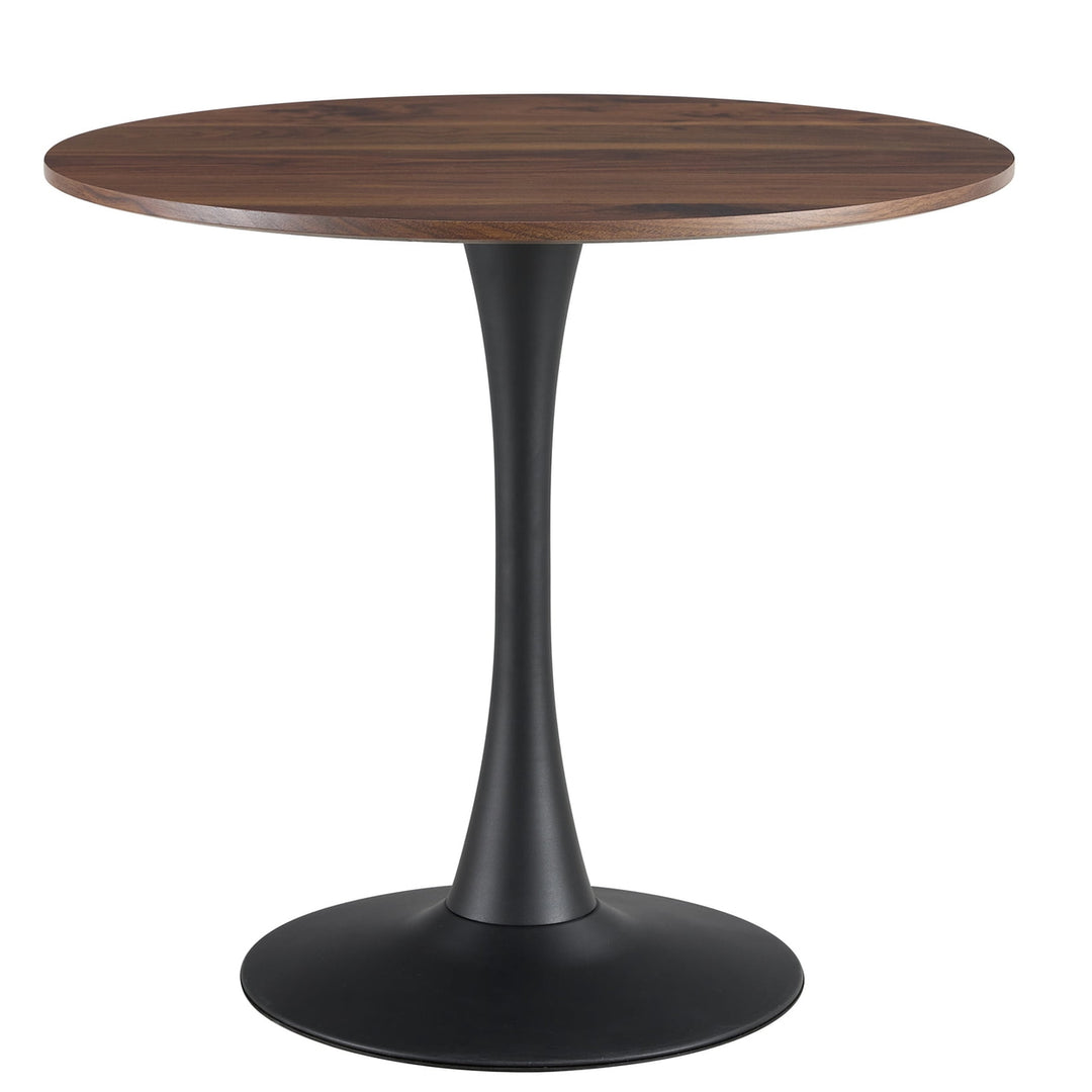 Hommoo 32" Mid-Century Modern Round Tulip Dining Table with Pedestal Base, Wood Leisure Table for Kitchen Bar Patio Image 4