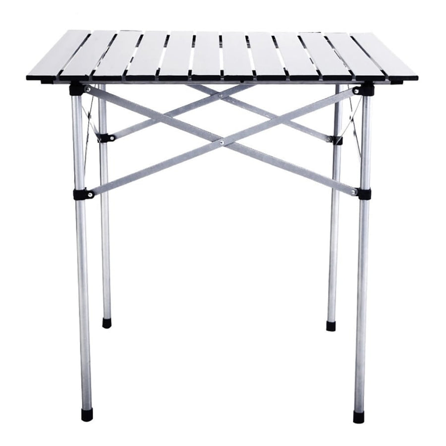 Hommoo Roll Up Portable folding Camping Aluminum Picnic Table, Folding Picnic Table for Patio Pool Park Outdoor Image 1