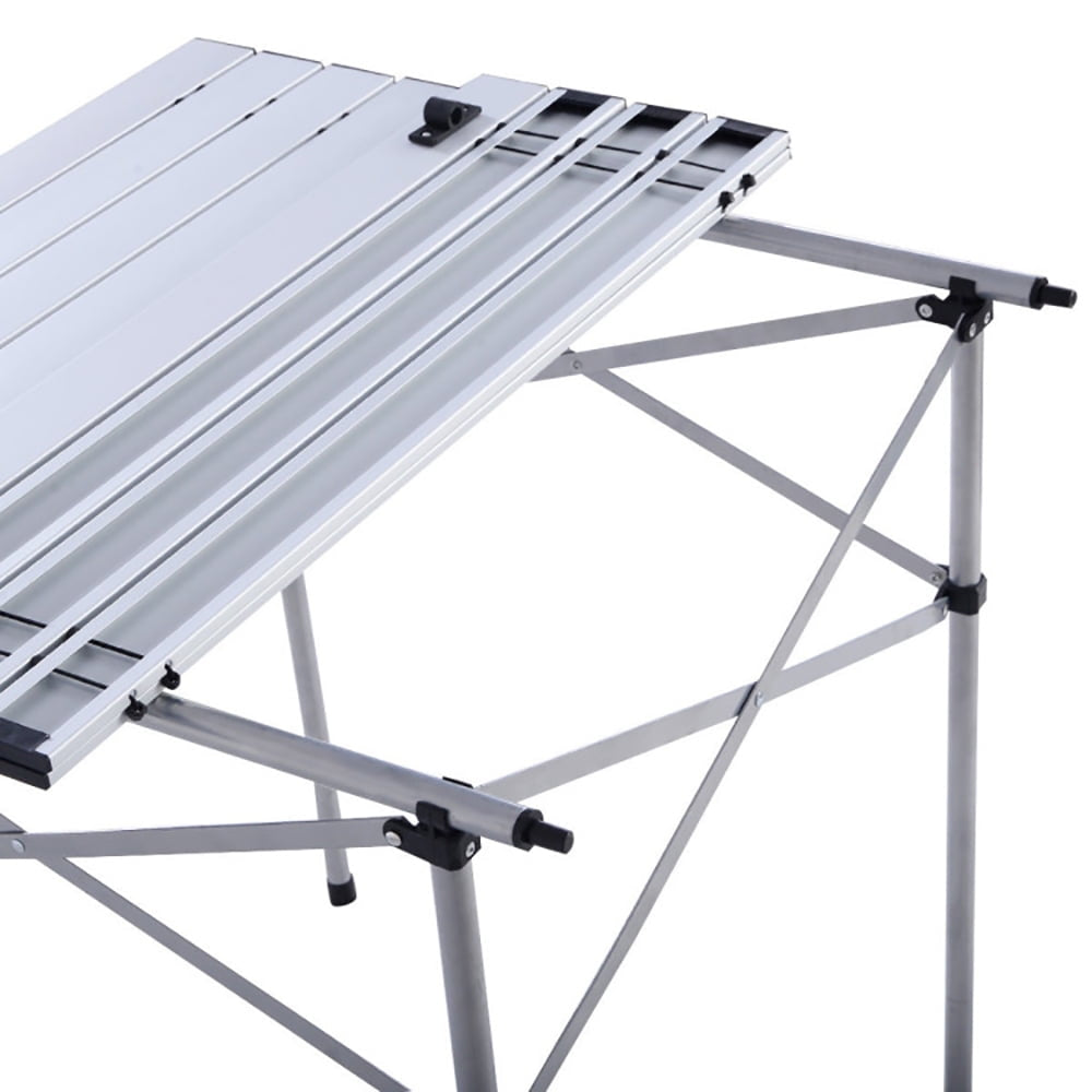 Hommoo Roll Up Portable folding Camping Aluminum Picnic Table, Folding Picnic Table for Patio Pool Park Outdoor Image 2