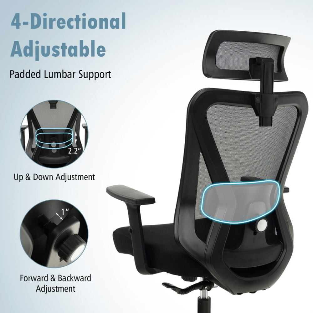 Hommoo Gaming Chair,Ergonomic Computer Chair,Mesh Ergonomic Office Chair Adjustable Swivel Task Chair with Rocking Image 2