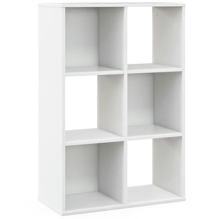 Hommoo Bookshelf,Shelf, Open Bookcase Book Shelf,Storage Shelf Unit Plant Stand,6-Cube Bookshelf 4-Tier Floor Display Image 1