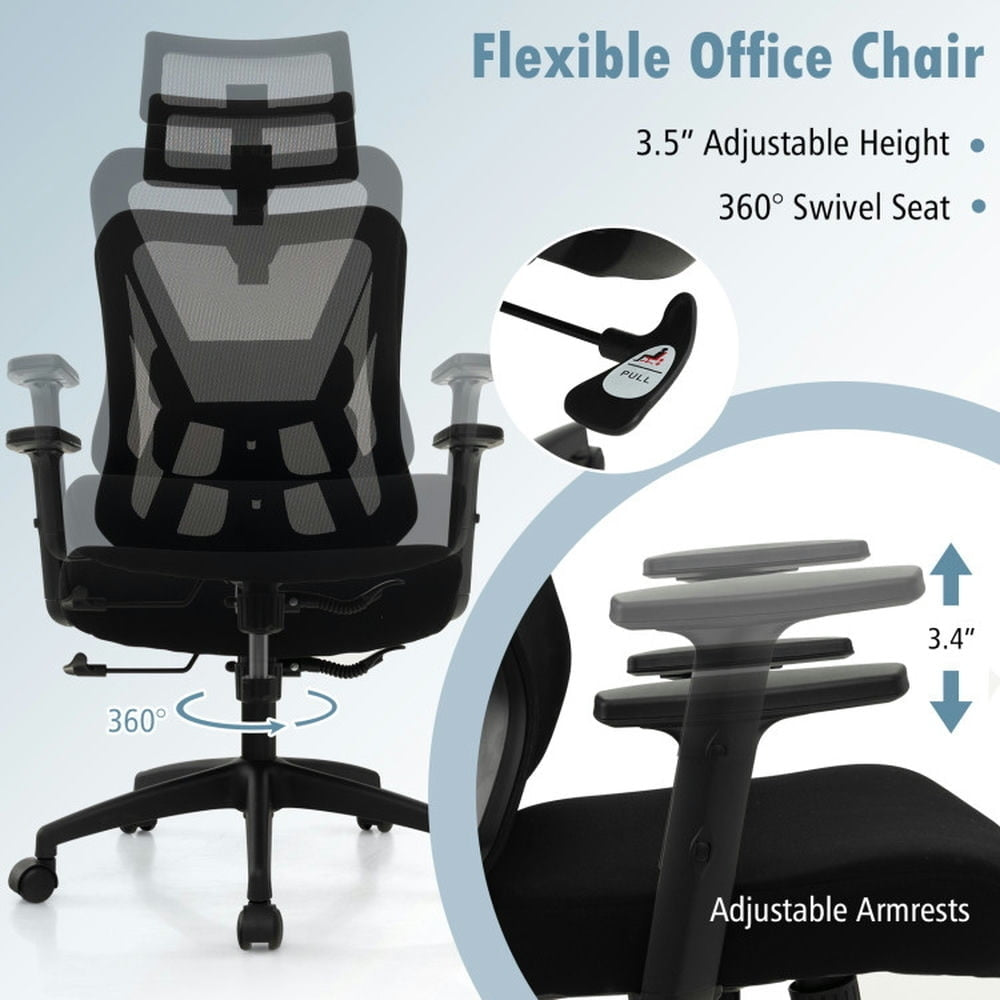 Hommoo Gaming Chair,Ergonomic Computer Chair,Mesh Ergonomic Office Chair Adjustable Swivel Task Chair with Rocking Image 5