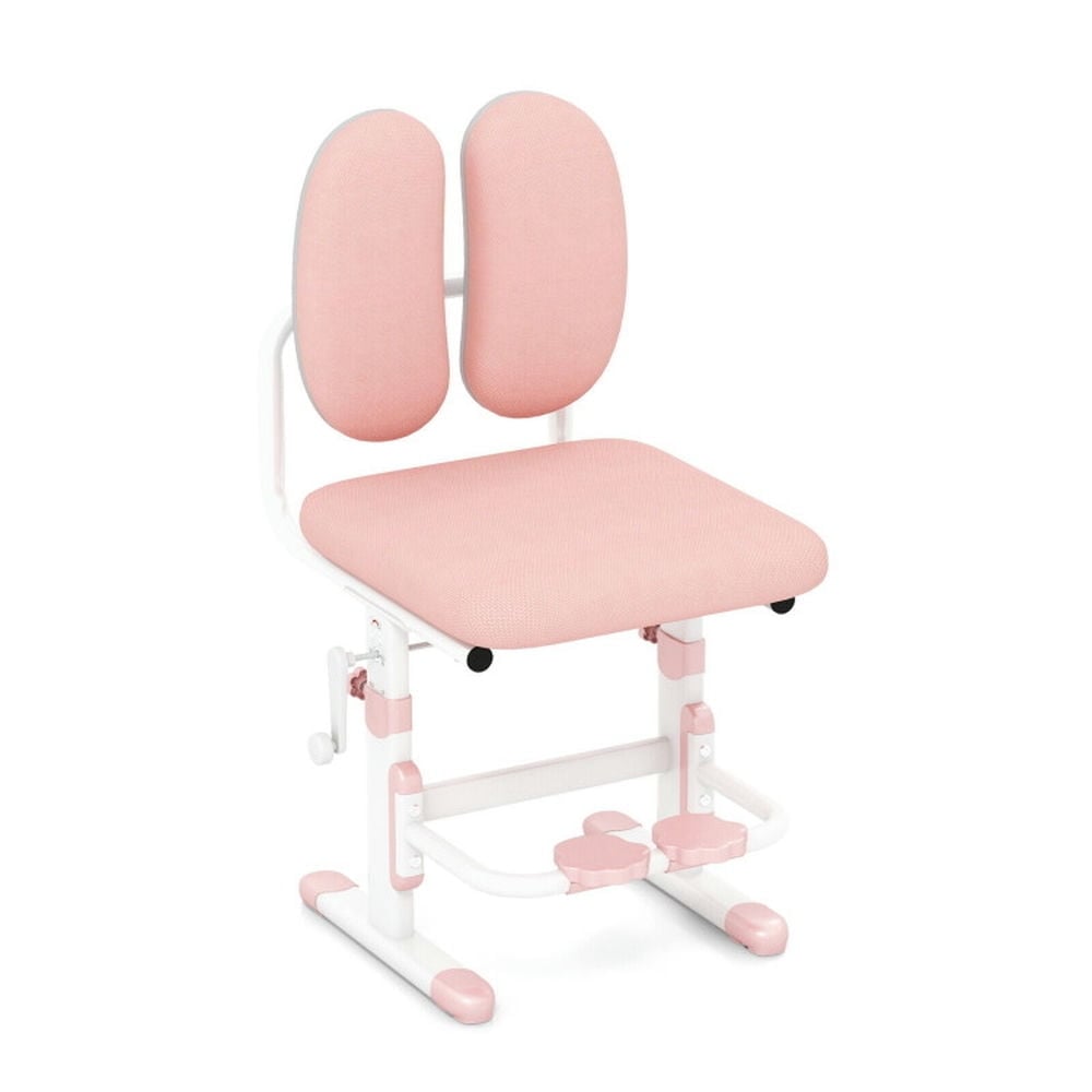 Hommoo Ergonomic Height-adjustable Kids Study Chair with Double Back Support-Pink, Kids Chairs for Kids Image 4