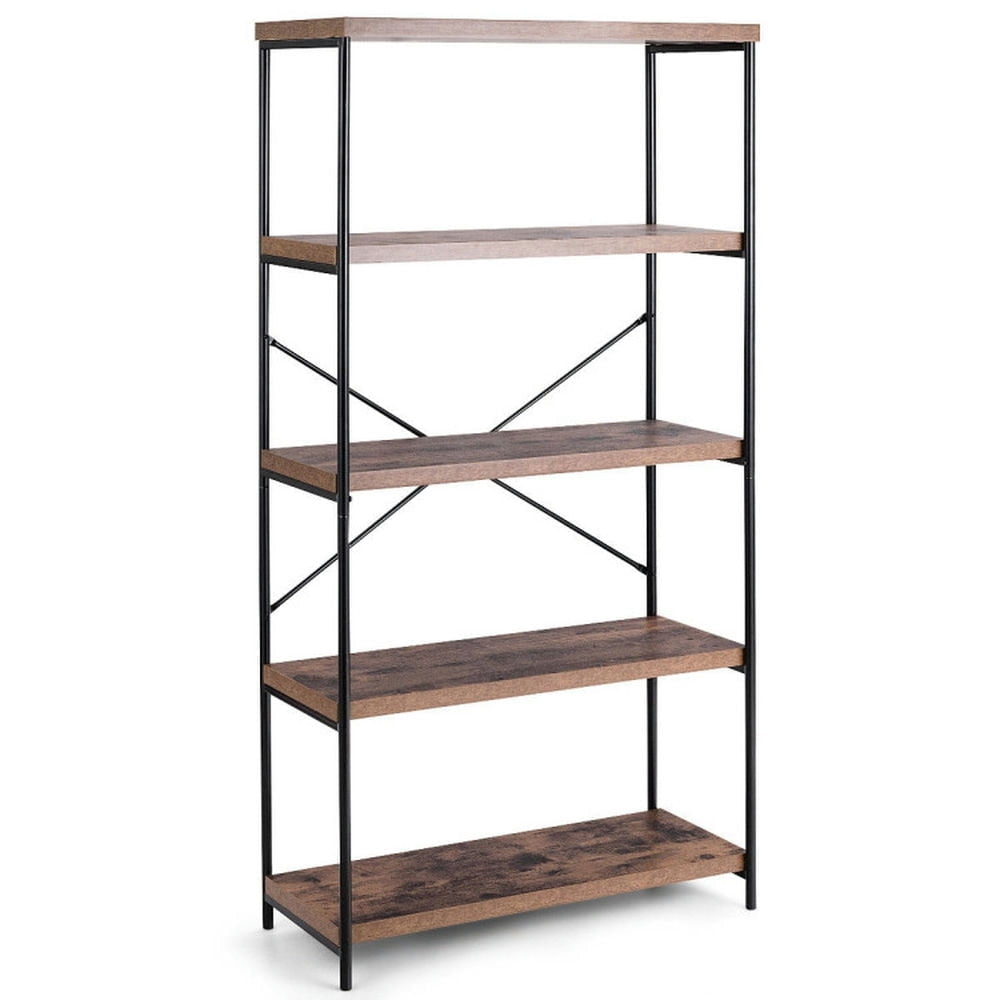 Hommoo Bookshelf,Shelf, Open Bookcase Book Shelf, Multipurpose Open Bookcase Industrial Rack Wide Standing Storage Image 1