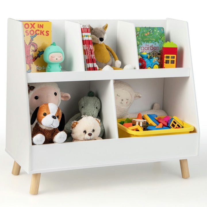 Hommoo 5-Cube Kids Bookshelf and Toy Organizer with Anti-Tipping Kits-White, Kids Toy Storage for Kids, Boys, Girls, Image 6