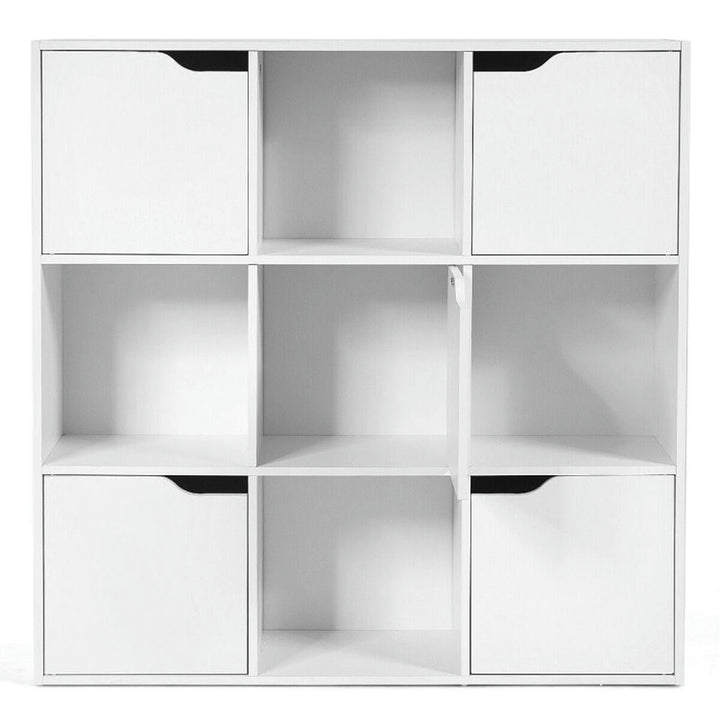 Hommoo Bookshelf,Shelf, Open Bookcase Book Shelf, Free Standing 9 Cube Storage Wood Divider Bookcase for Home and Image 1