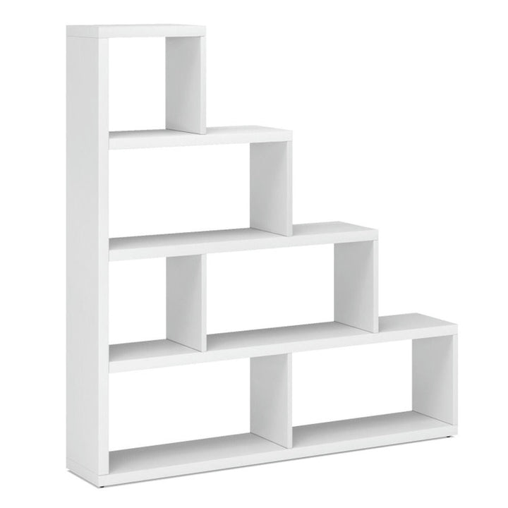 Hommoo Bookshelf,Shelf, Open Bookcase Book Shelf,Storage Shelf Unit Plant Stand,6 Cubes Ladder Shelf Corner Bookshelf Image 1