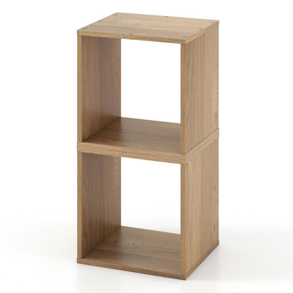 Hommoo Bookshelf,Shelf, Open Bookcase Book Shelf,Storage Shelf Unit Plant Stand,2 Cubes Stackable Bookcase for Living Image 2