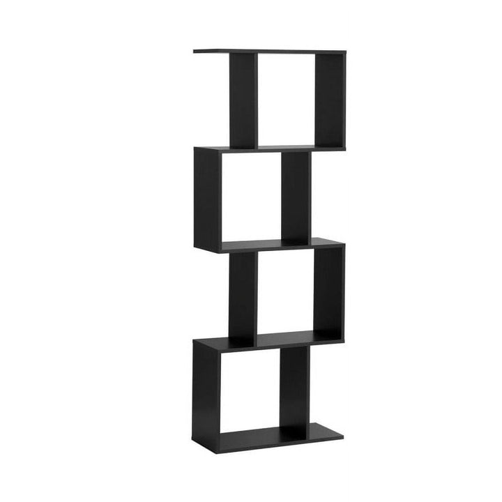 Hommoo Bookshelf,Shelf, Open Bookcase Book Shelf, 2/3/4 Tiers Wooden S-Shaped Bookcase for Living Room Bedroom Image 1