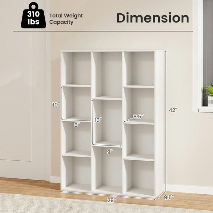 Hommoo Bookshelf, Display Bookshelf, Bookcase,11-Cube Multifunctional Book Storage Organizer Display Cabinet with Image 2