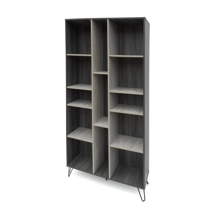 Hommoo Bookcase, Storage Display Open Bookshelf,4-Tier Leaning Free Standing Ladder Shelf BookcaseBookcase, Modern Cube Image 2