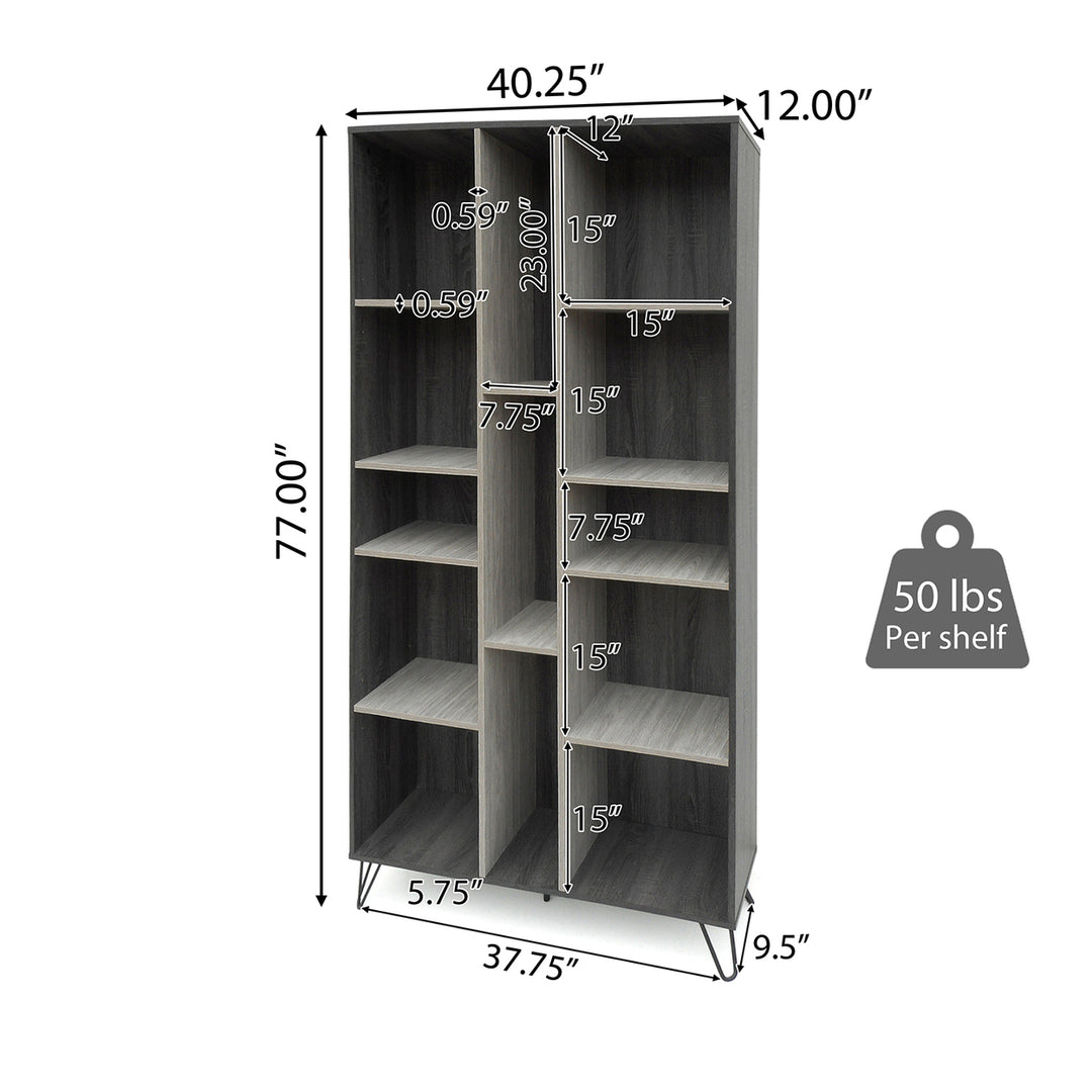 Hommoo Bookcase, Storage Display Open Bookshelf,4-Tier Leaning Free Standing Ladder Shelf BookcaseBookcase, Modern Cube Image 6