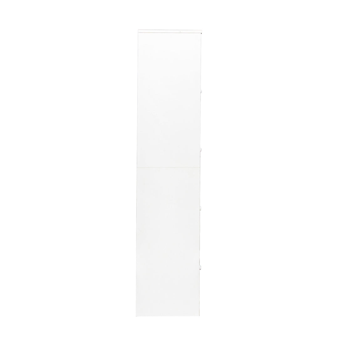 Hommoo Tall Slant-Back Bookcase, Contemporary Closed Back Glass Doors Office Storage Cabinet, White Image 5