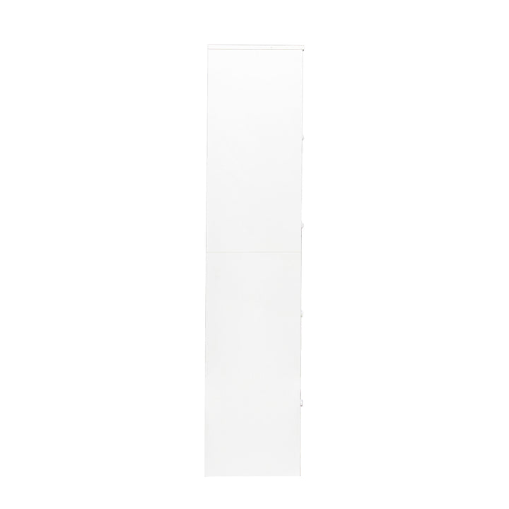 Hommoo Tall Slant-Back Bookcase, Contemporary Closed Back Glass Doors Office Storage Cabinet, White Image 5