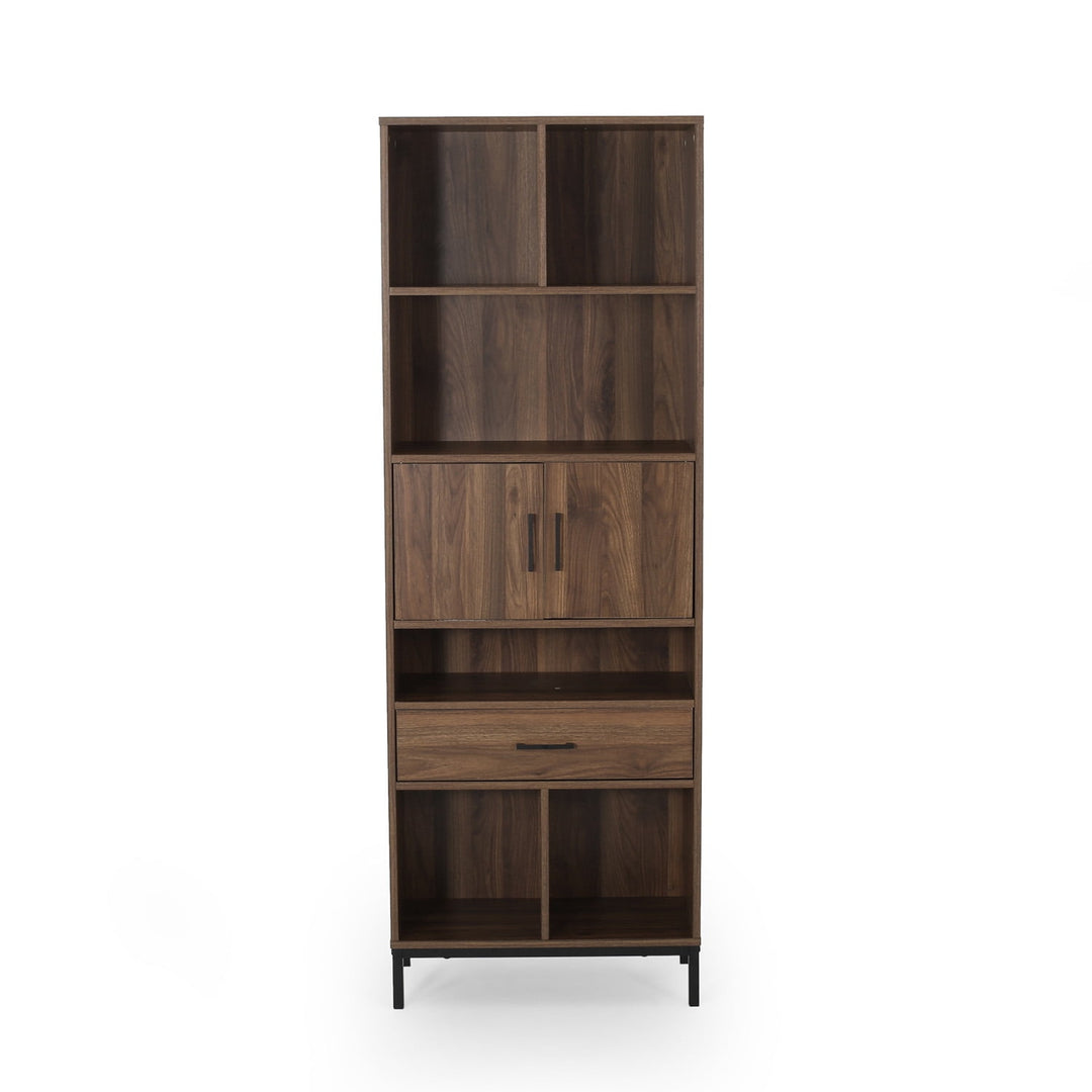 Hommoo Bookcase, Storage Display Open Bookshelf, Closet Organizers and Storage Bookshelf Bookcase Furniture, Walnut Image 3