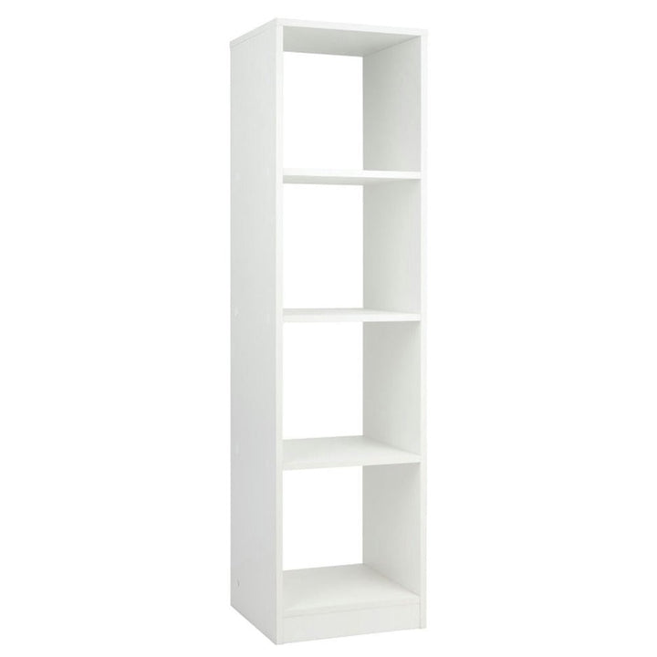 Hommoo Bookshelf,Shelf, Open Bookcase Book Shelf, 5 Tiers 4-Cube Narrow Bookshelf with 4 Anti-Tipping Kits-White Image 1