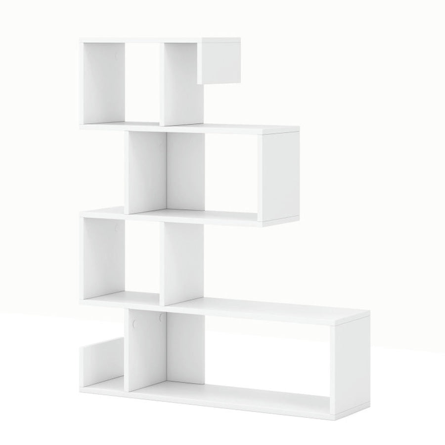 Hommoo Bookshelf,Shelf, Open Bookcase Book Shelf, 5-Tier S-Shaped Bookshelf Geometric Z-Shelf Bookcase with Open Image 1