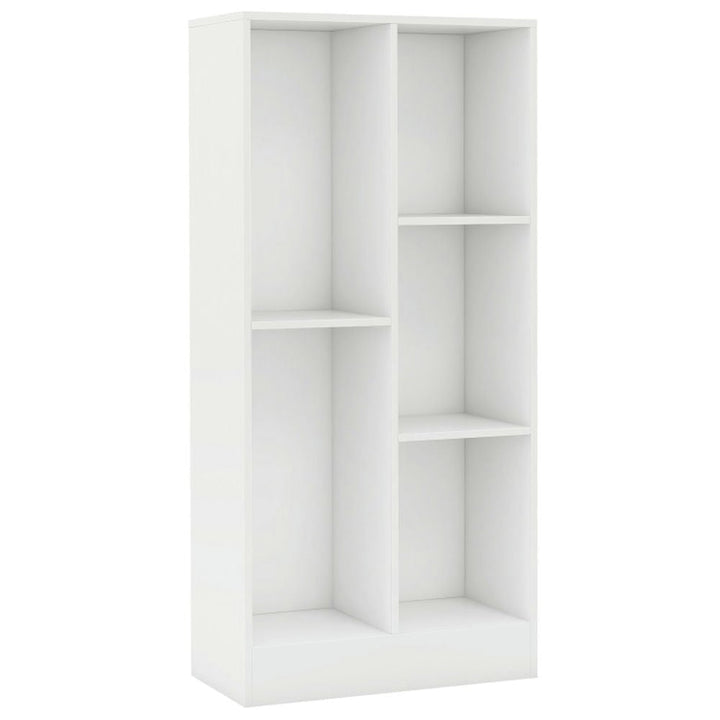 Hommoo Bookshelf, Display Bookshelf, Bookcase,41 Inches 5-Cube Floor Bookcase with 2 Anti-Tipping Kits-White Image 1