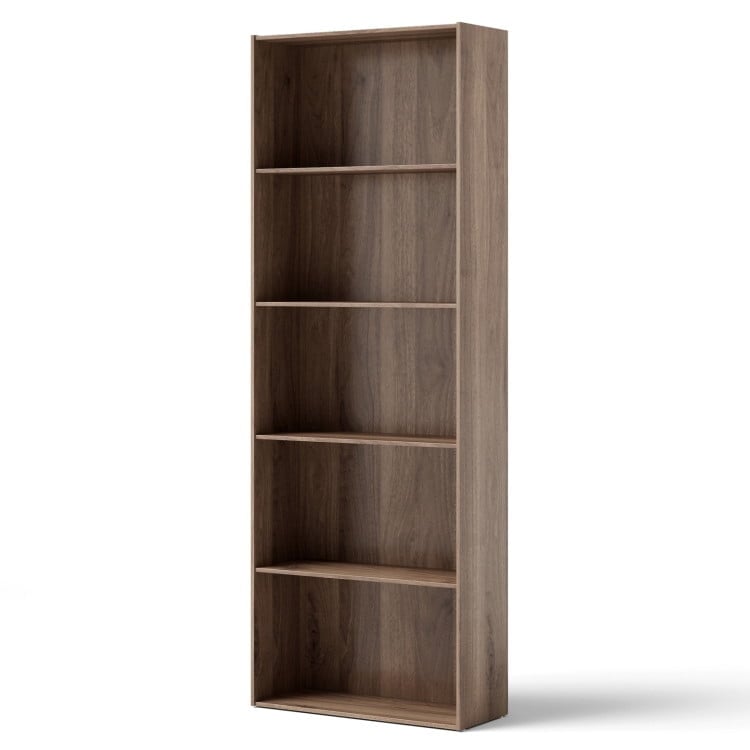 Hommoo 5 Shelf Reversible Storage Organizer, Freestanding Open Shelf Bookcase, Brown Image 1