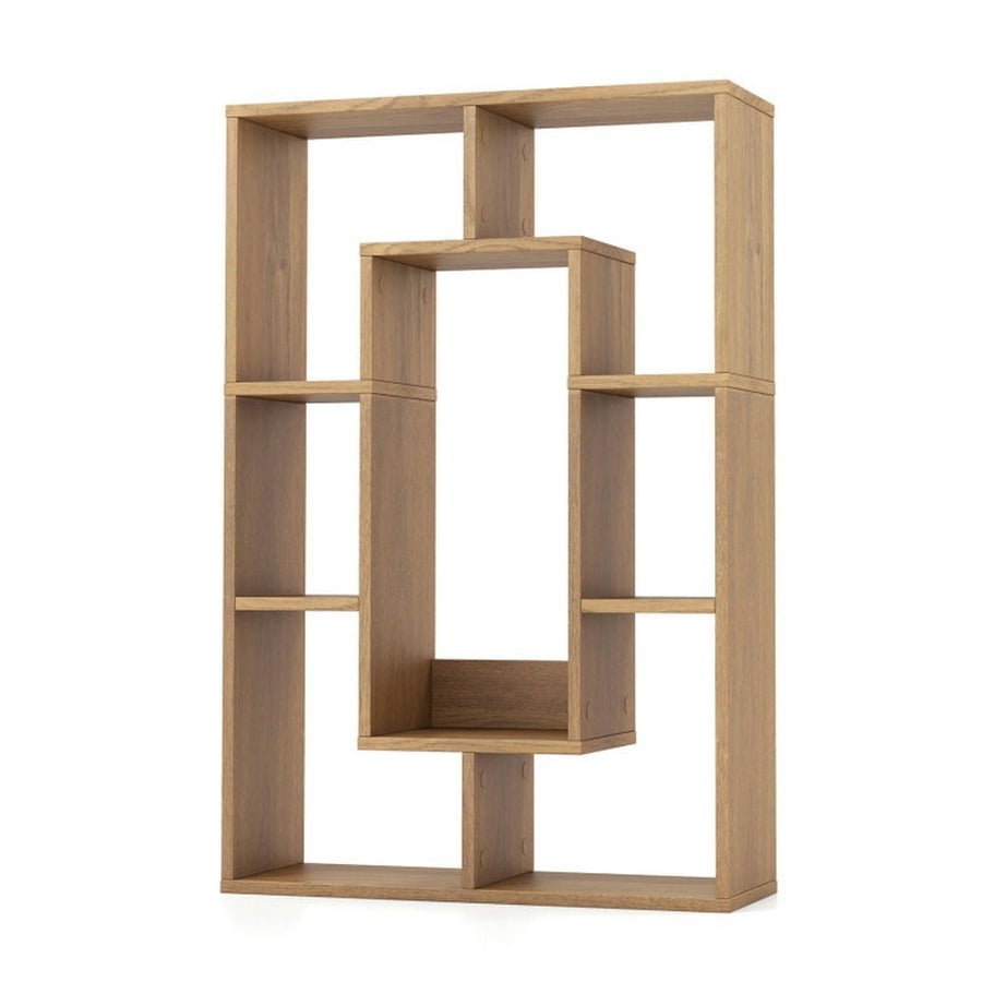 Hommoo Bookshelf,Shelf, Open Bookcase Book Shelf, 7-Cube Geometric Bookshelf Modern Decorative Open Bookcase-Natural Image 1