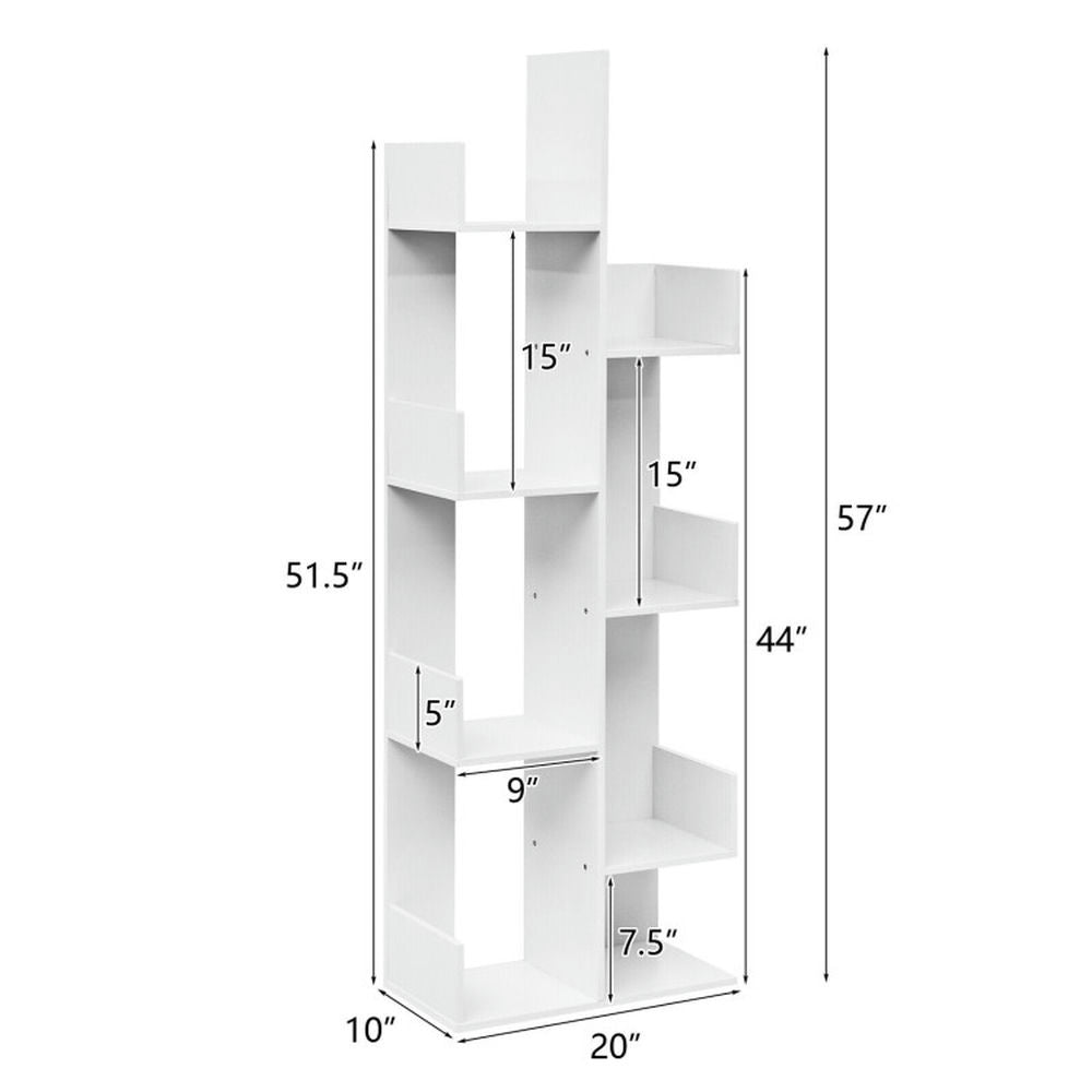 Hommoo Bookshelf,Shelf, Open Bookcase Book Shelf, 8-Tier Bookshelf Bookcase with 8 Open Compartments Space-Saving Image 4