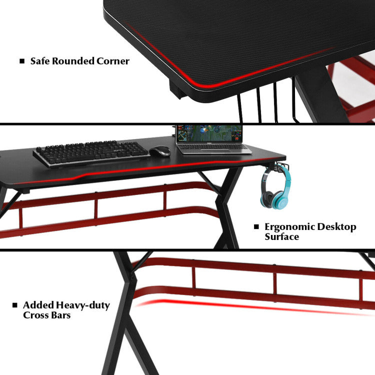 Hommoo Gaming Computer Multifunctional Storage Desk, Home Office Desks, Gaming Computer Desks for Study,Working,Writing Image 2