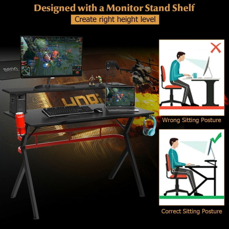 Hommoo Gaming Computer Multifunctional Storage Desk, Home Office Desks, Gaming Computer Desks for Study,Working,Writing Image 6