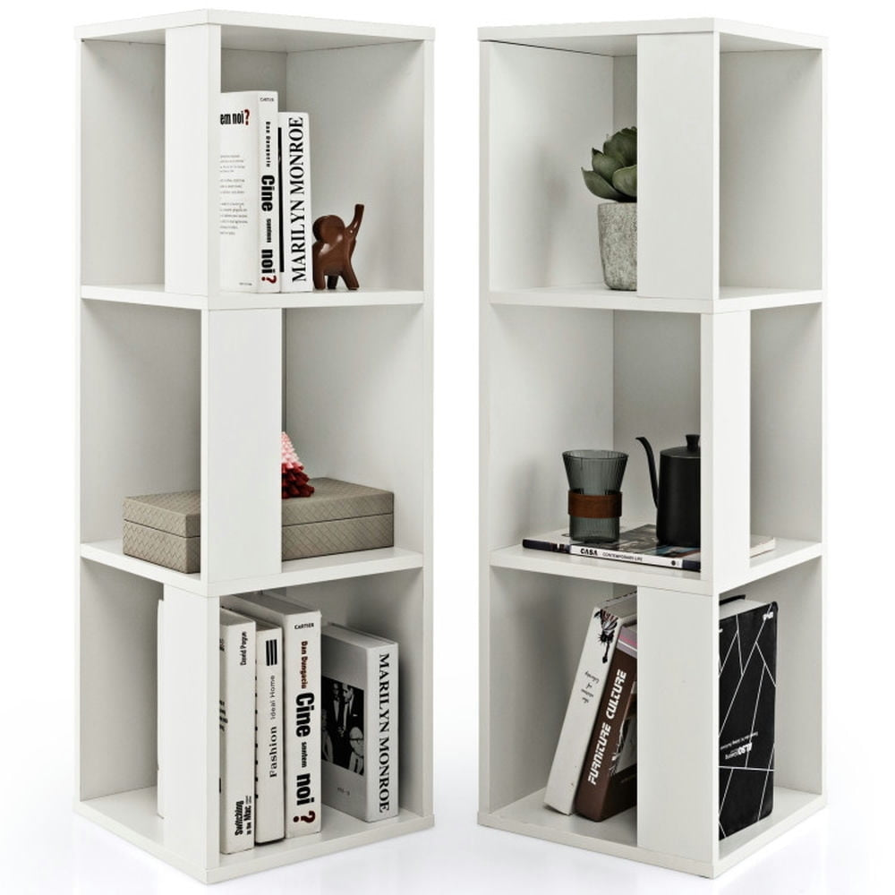 Hommoo Bookshelf,Shelf, Open Bookcase Book Shelf, 3-Tier 6 Cube Freestanding Bookcase with Anti-toppling Device-White Image 5