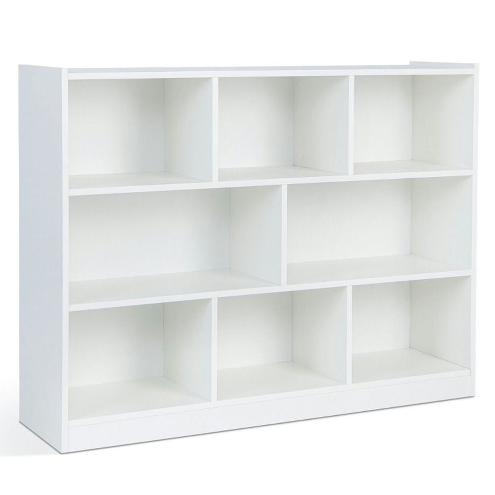 Hommoo Bookshelf,Shelf, Open Bookcase Book Shelf, 3-Tier Open Bookcase 8-Cube Floor Standing Storage Shelves Display Image 1