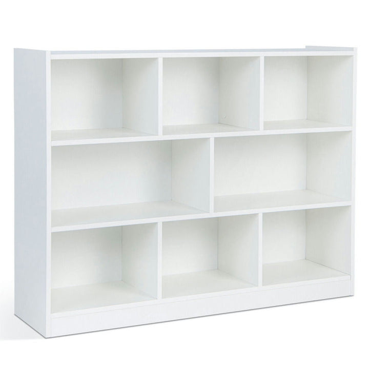 Hommoo Bookshelf,Shelf, Open Bookcase Book Shelf, 3-Tier Open Bookcase 8-Cube Floor Standing Storage Shelves Display Image 1