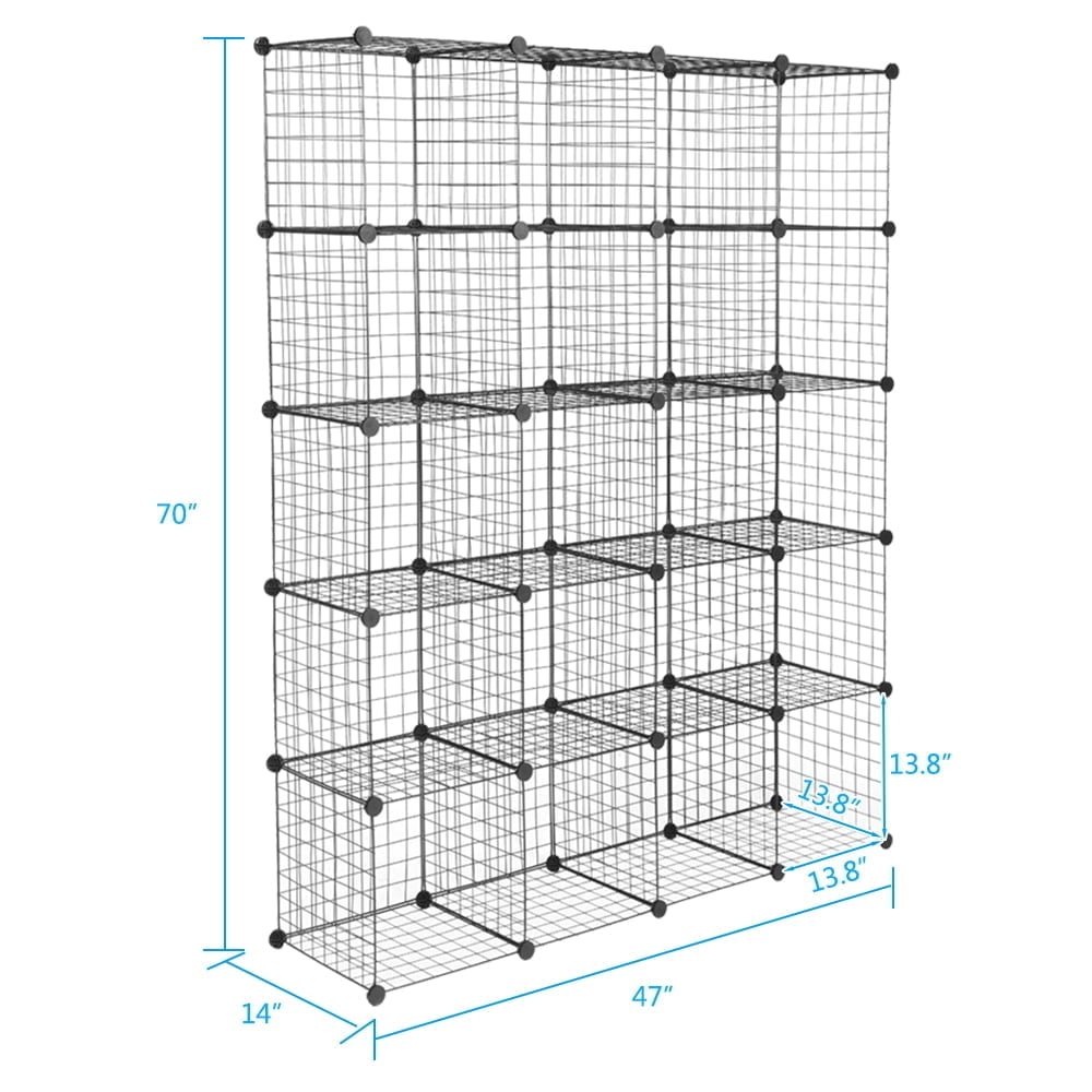 Hommoo 20-Cube Organizer Wire Cube Storage, Storage Shelves for Living room Bedroom Image 2