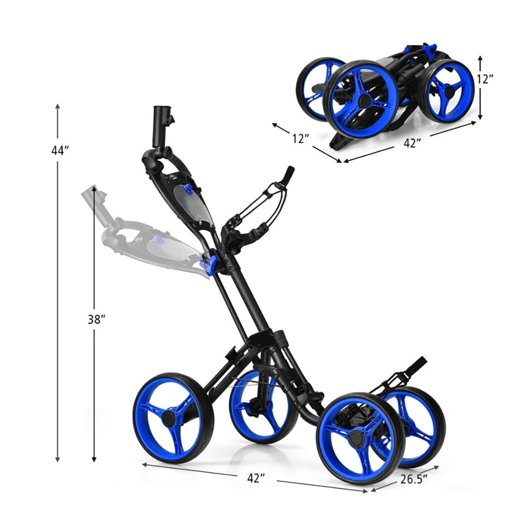 Hommoo Golf Carry Cart,Golf Stand Cart,Trestle Computer Desk Indoor Office Workstation with Removable Shelf-Blue Image 7