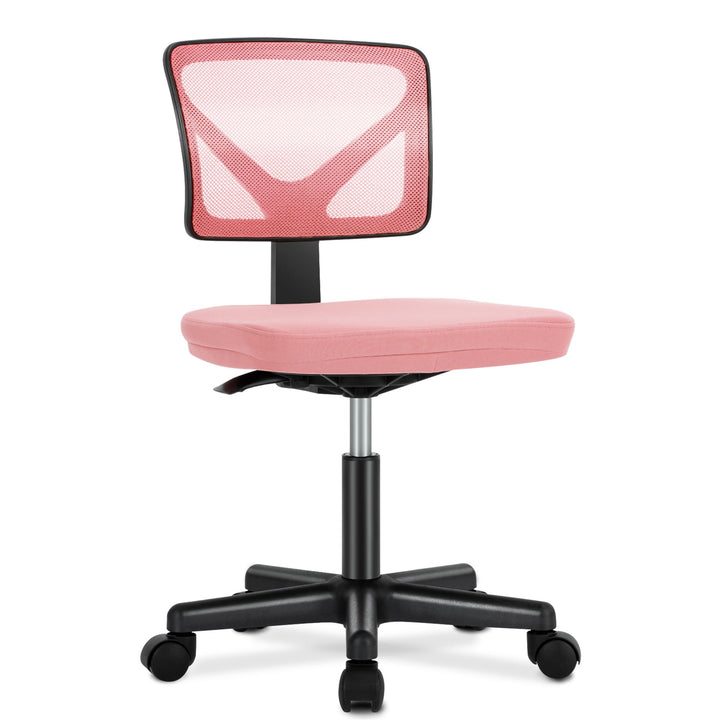 Hommoo Office Computer Desk Chair, Ergonomic Low Back Mesh Rolling Work Swivel Chair with Wheels, Pink Image 5