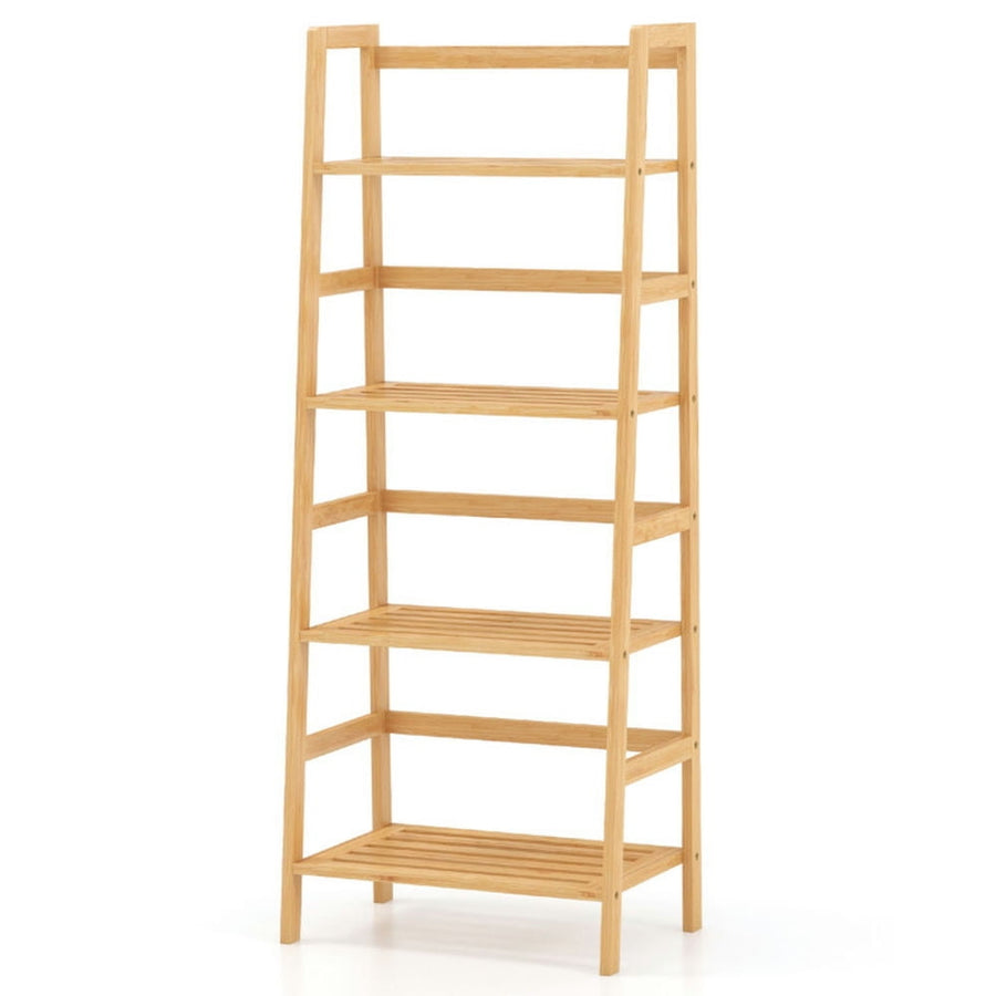 Hommoo Bookshelf,Shelf, Open Bookcase Book Shelf, 47.5 Inch 4-Tier Multifunctional Bamboo Bookcase Storage Stand Rack Image 1