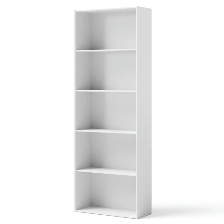 Hommoo Bookshelf,Shelf, Open Bookcase Book Shelf, 5-Shelf Storage Bookcase Modern Multi-Functional Display Cabinet-White Image 1