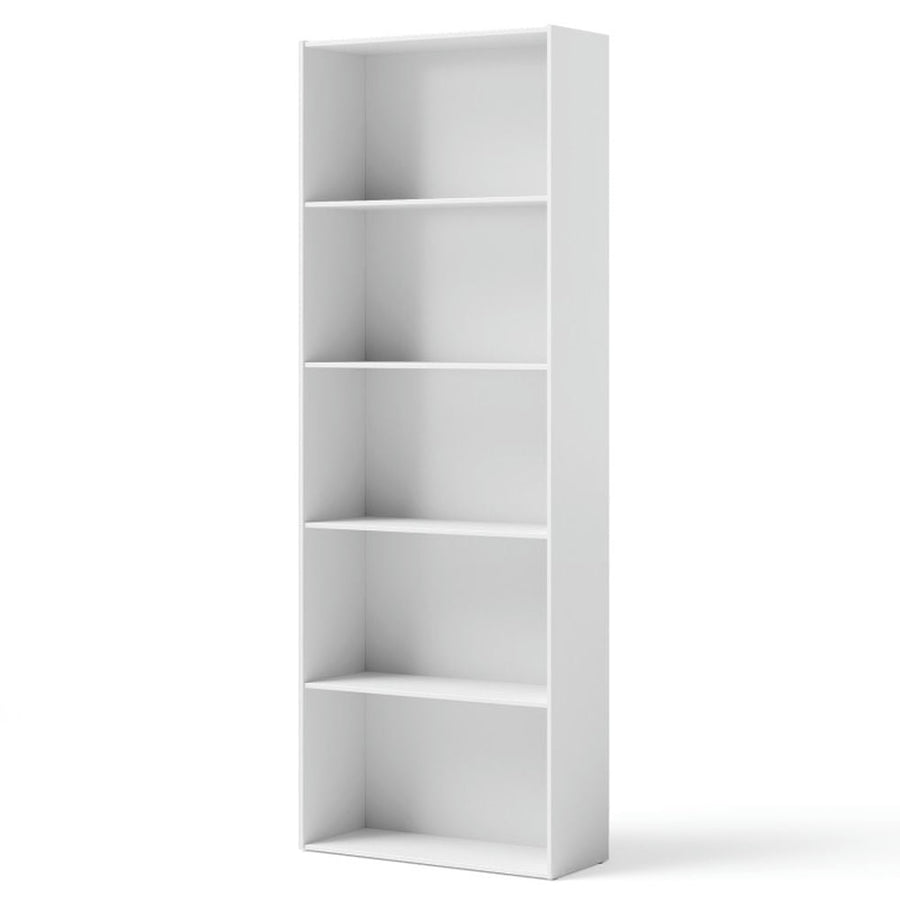 Hommoo Bookshelf,Shelf, Open Bookcase Book Shelf, 5-Shelf Storage Bookcase Modern Multi-Functional Display Cabinet-White Image 1